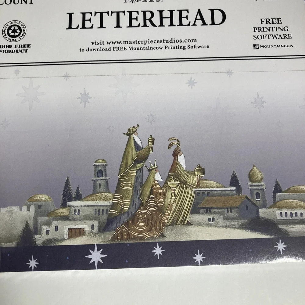 Christmas‎ Wisemen Letterhead 100 Count  Inkjet Copier Caser Printer Paper NEW